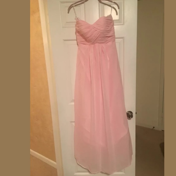 Soft pink chiffon strapless bridesmaid/prom dress - Picture 1 of 2